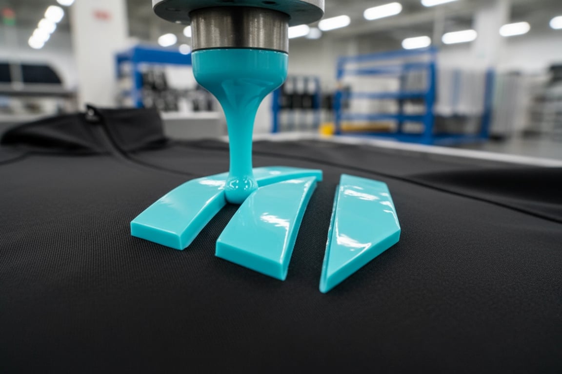 Silicone rubber printing 3D raised logo on athletic jacket