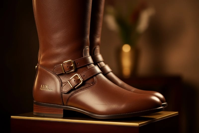 Premium leather riding boots for equestrian sports
