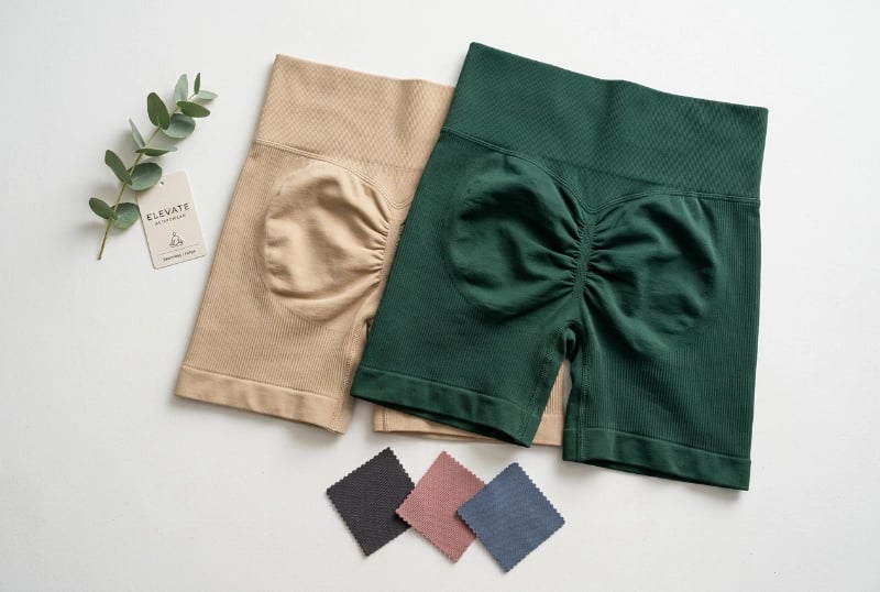 Seamless knit biker shorts