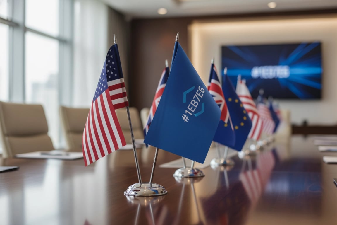Conference desk flag sets - table flags custom for international events with premium bases