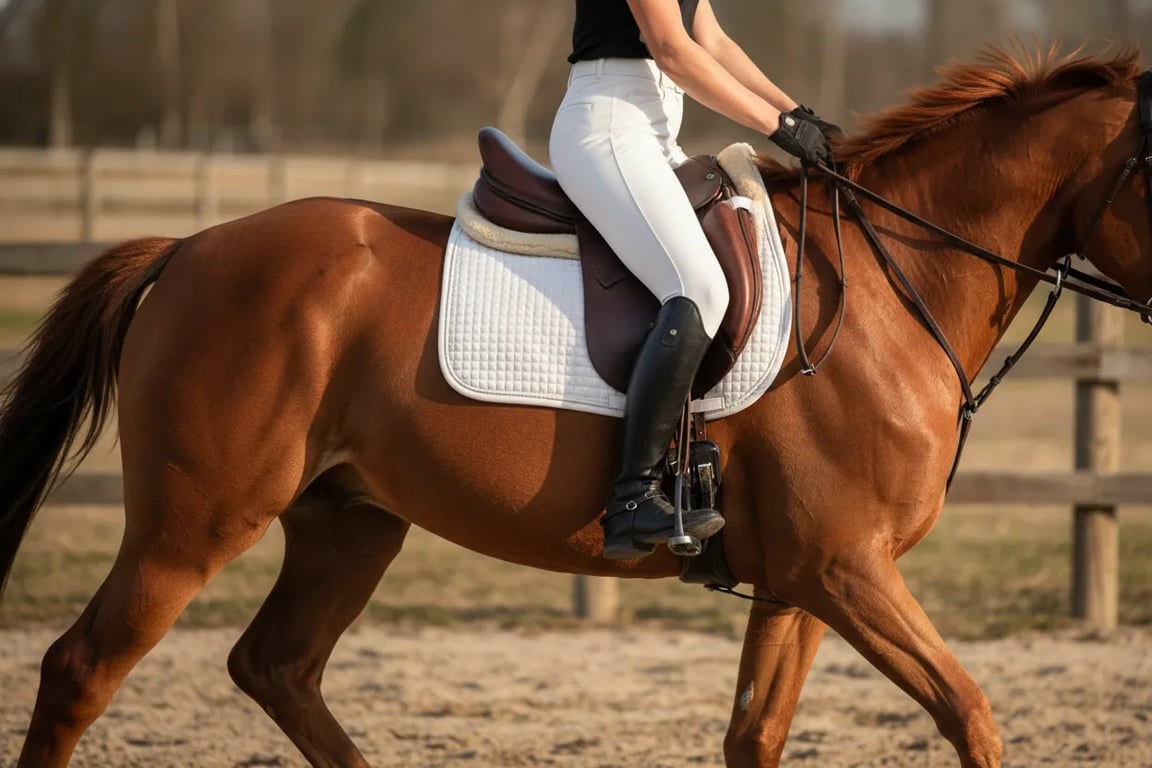 Equestrian apparel manufacturer - rider wearing custom breeches