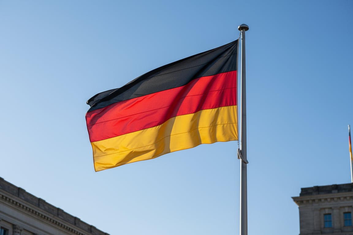 Custom Germany national flag with black red gold stripes - official diplomatic quality