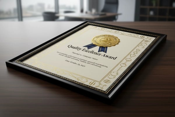 Quality Excellence Certificate