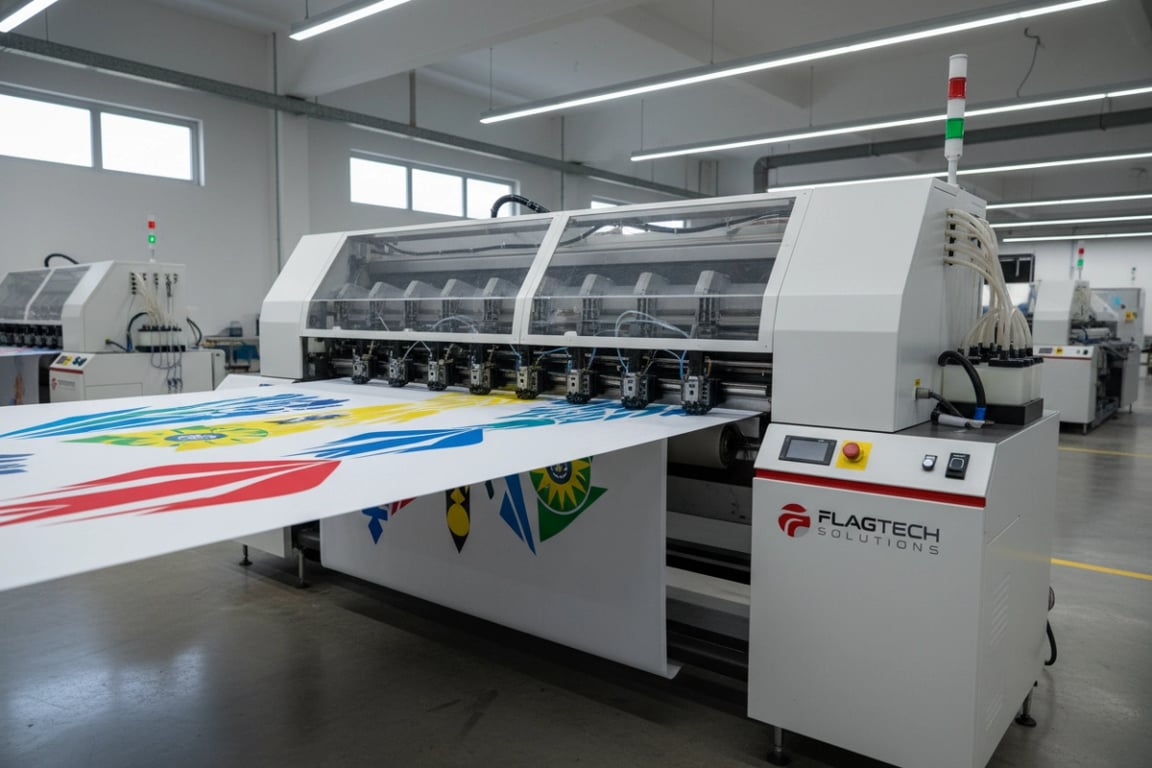 Sublimation digital printer for custom flag printing with 1440 DPI resolution and UV-resistant inks