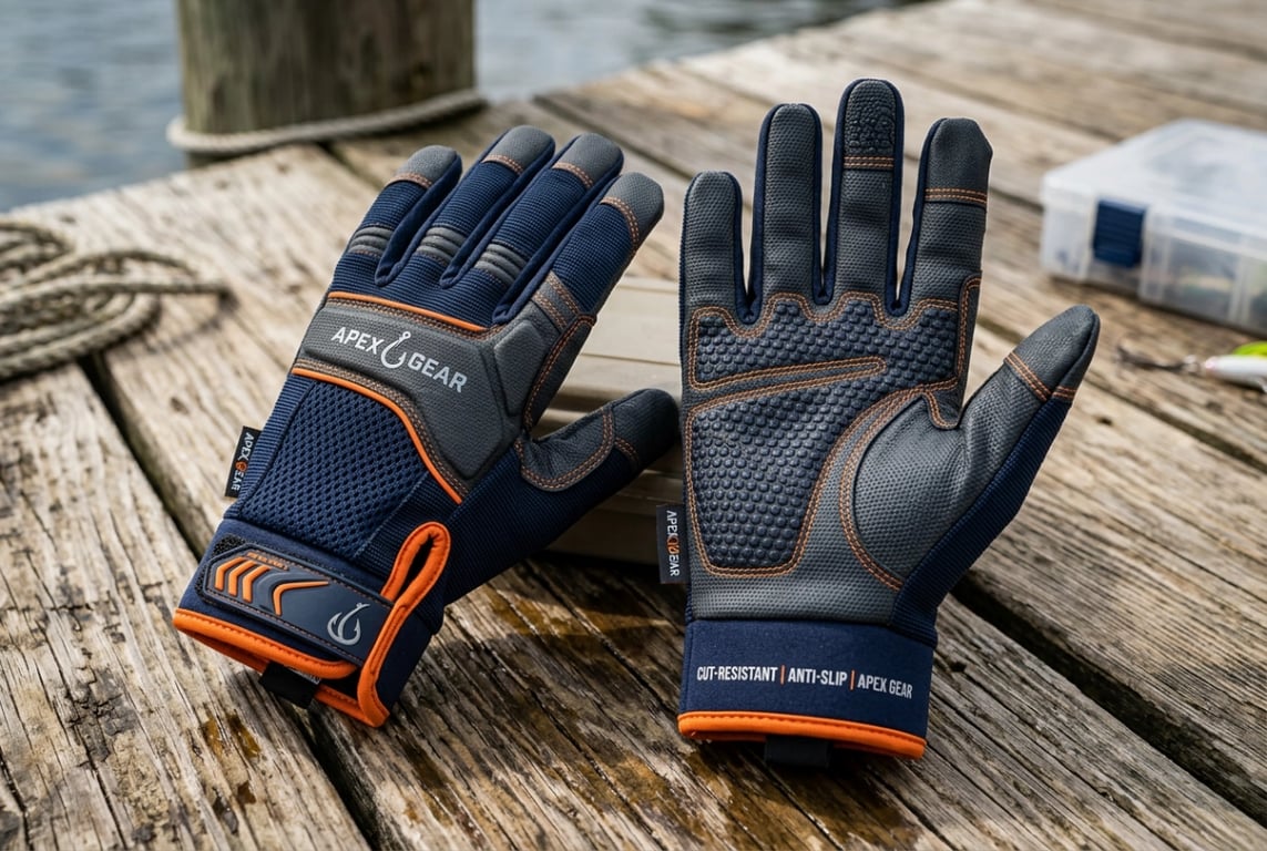 Cut-resistant fishing gloves with anti-slip grip