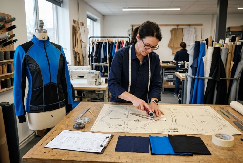 Pattern cutting and fit development for custom cycling jacket