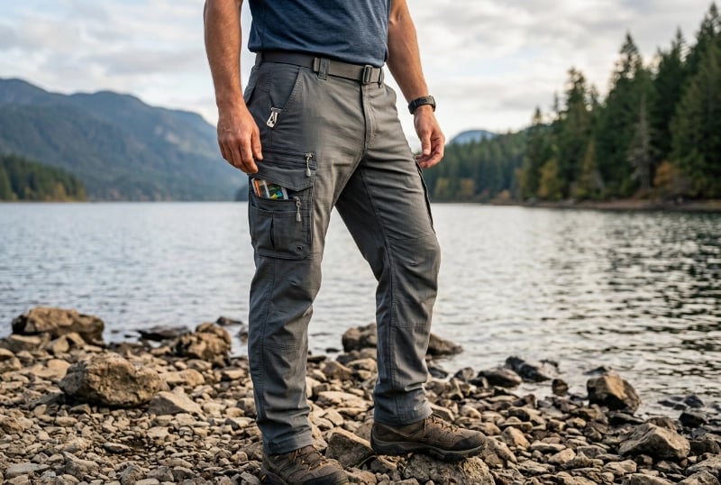 Performance fishing cargo pants outdoor design