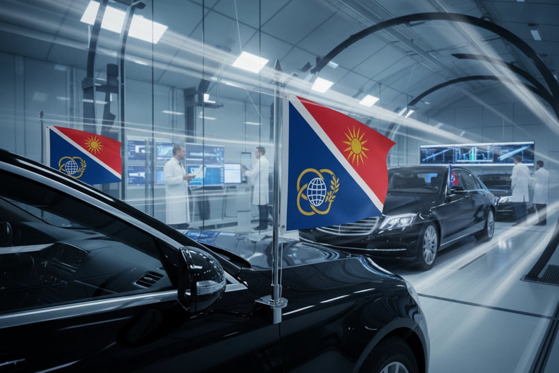 Weather-resistant car flags manufacturer - wind tunnel testing at 120km/h for diplomatic car flags