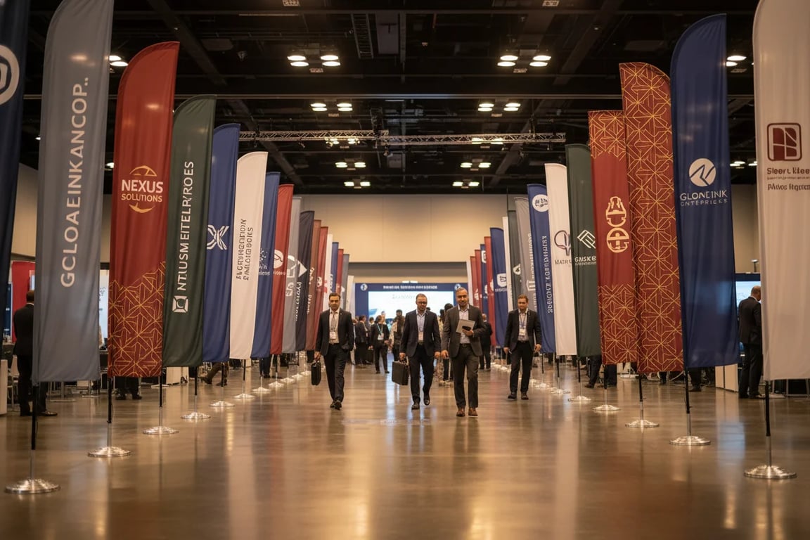 Corporate event flags and branding - Fortune 500 companies trust our premium flag solutions