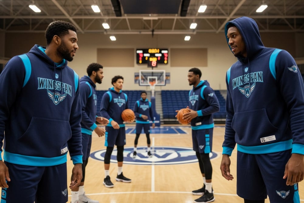 Basketball team hoodies with custom branding and pre-game comfort