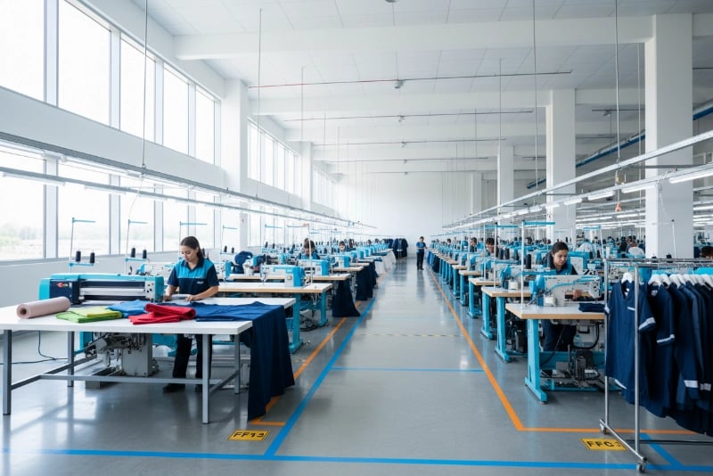 Manufacturing facility for clothing brands