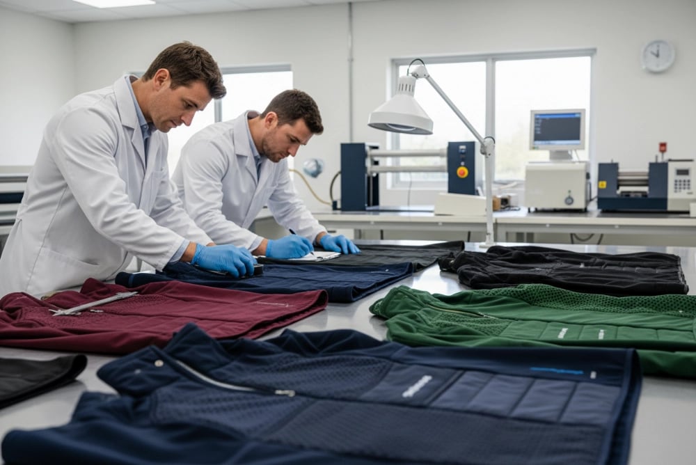 Quality fabric inspection and testing process for equestrian apparel