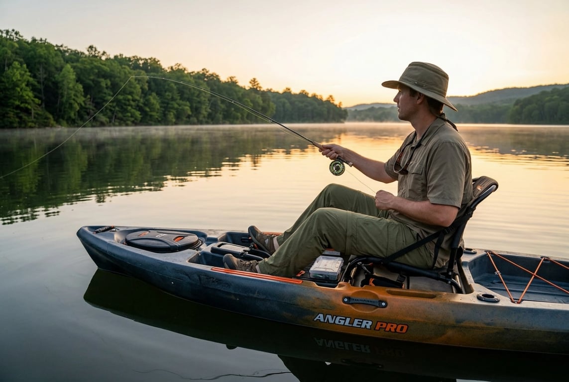Kayak Fishing on Flatwater Lake - Convertible Pants for Comfort and Versatility