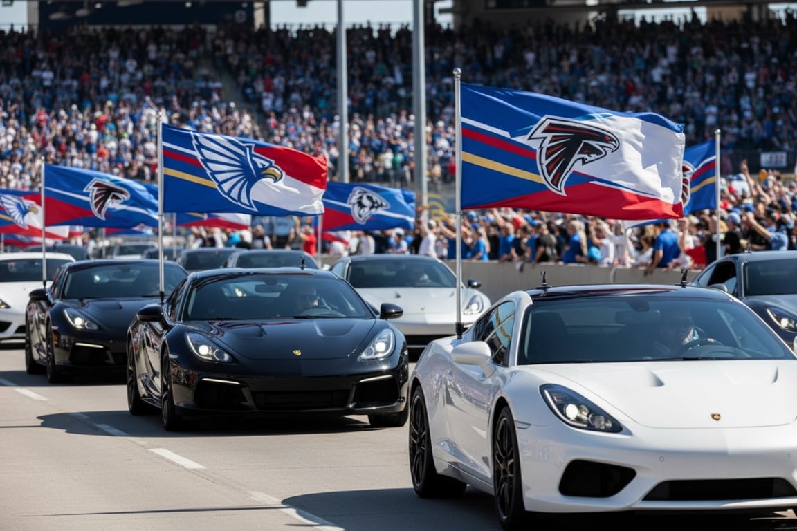 Sports team car flags - custom car flags with team logos and double-sided printing