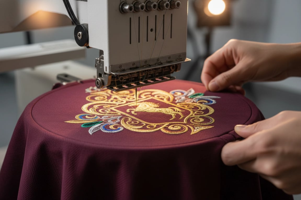 Custom logo embroidery and branding