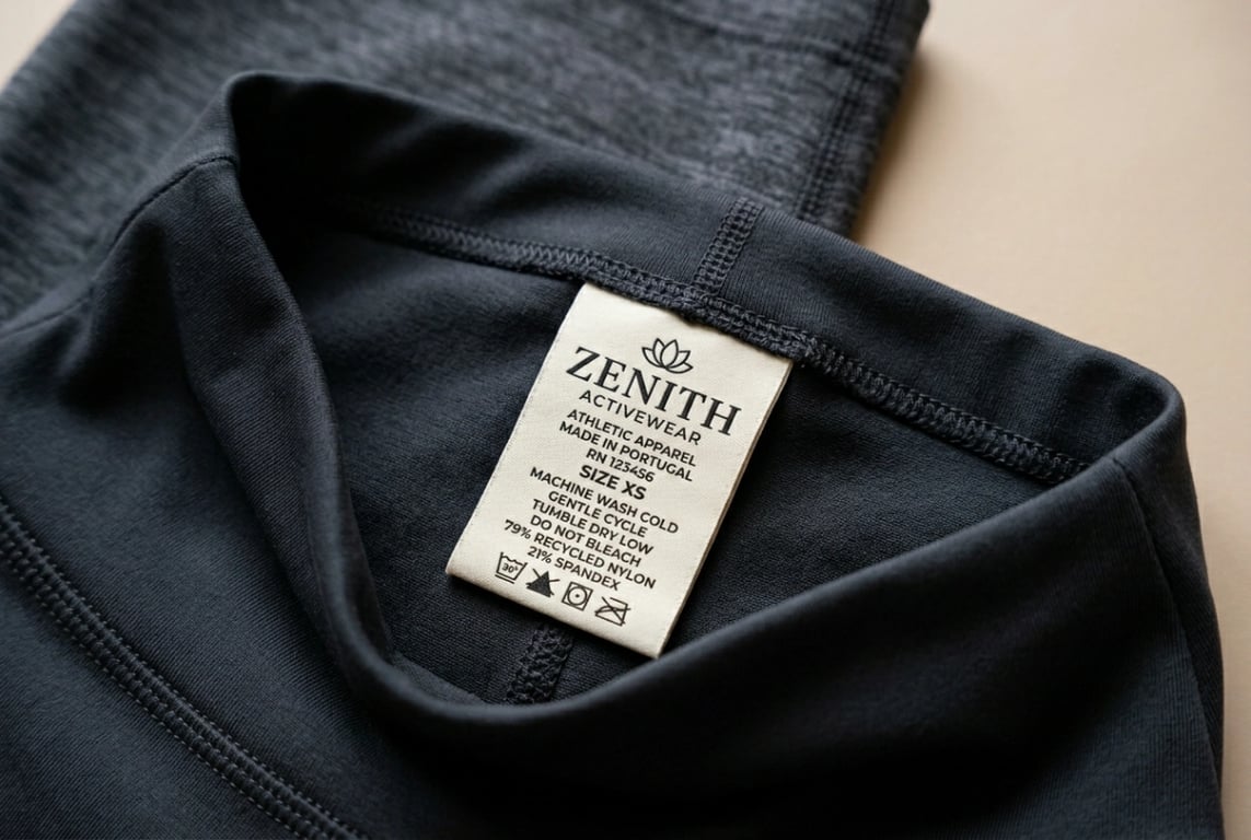 Yoga shorts private label neck tag