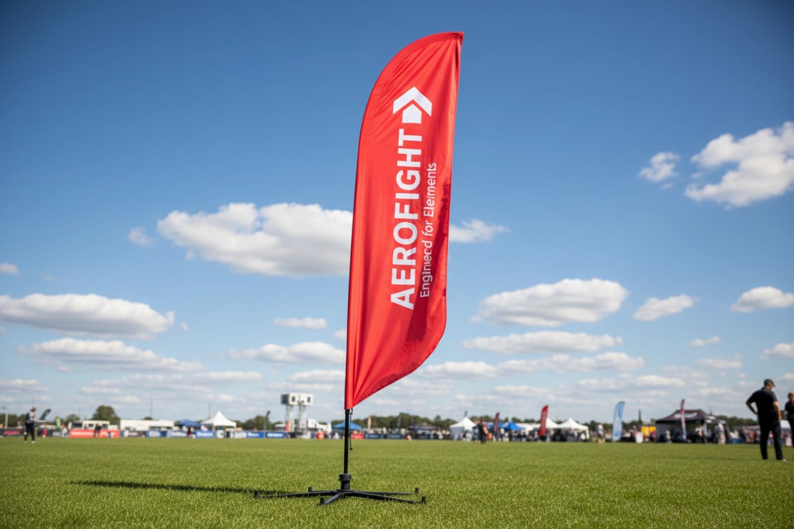 Professional teardrop flag outdoor display with superior wind resistance