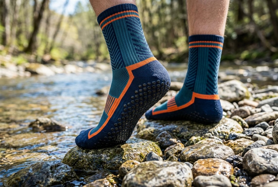 Anti-slip wading socks for river fishing and rocky terrain