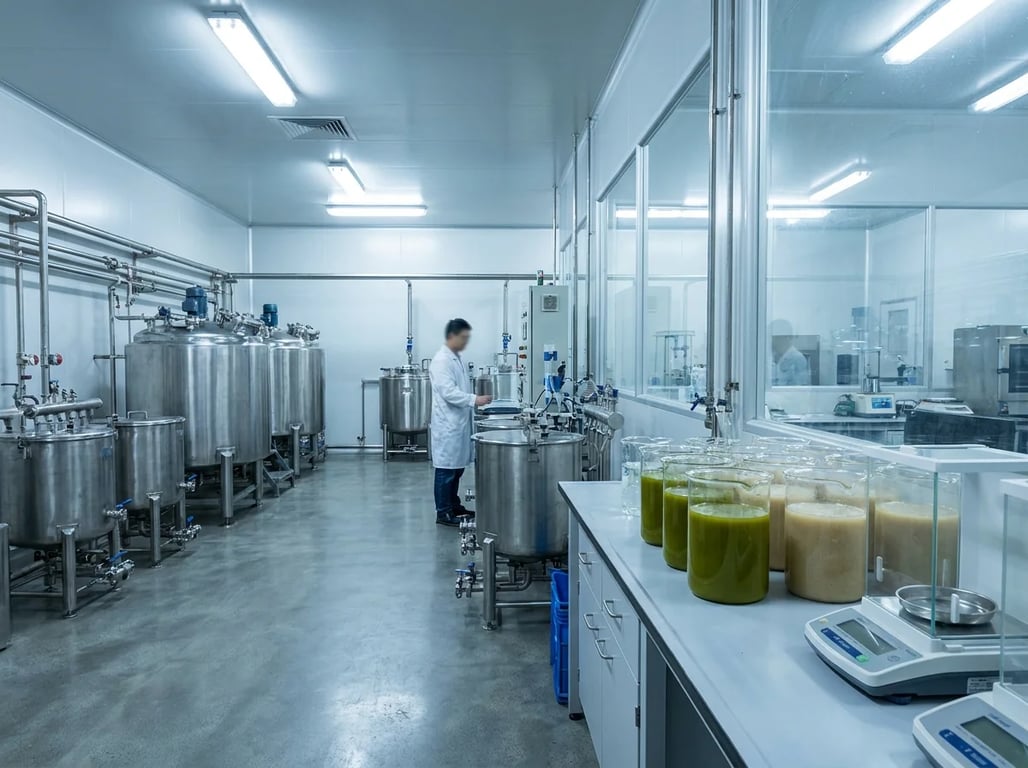 Reactive dye chemistry station with mixing vats and color-fastness lab beakers