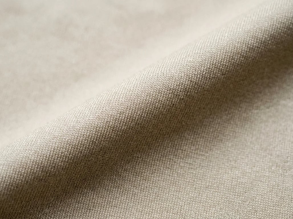 4-way stretch nylon-spandex fabric swatch macro in oat tone