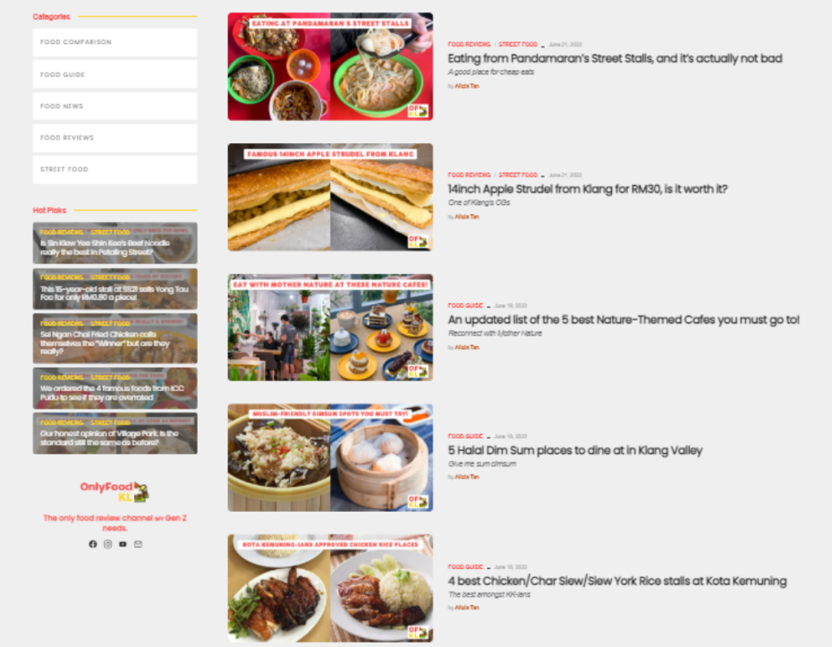 吃货必知!Headline Media 正式推出全新美食频道 Onlyfood Kl! | 文字碌碌 吃货必知!Headline Media 正式推出全新美食频道 Onlyfood Kl! | 文字碌碌