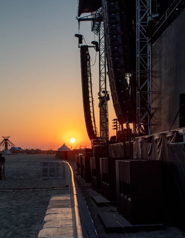 Speakers in the Sunset