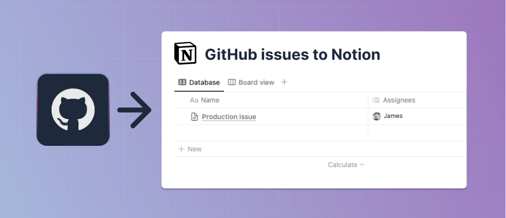Sync a new GitHub issue to a Notion database