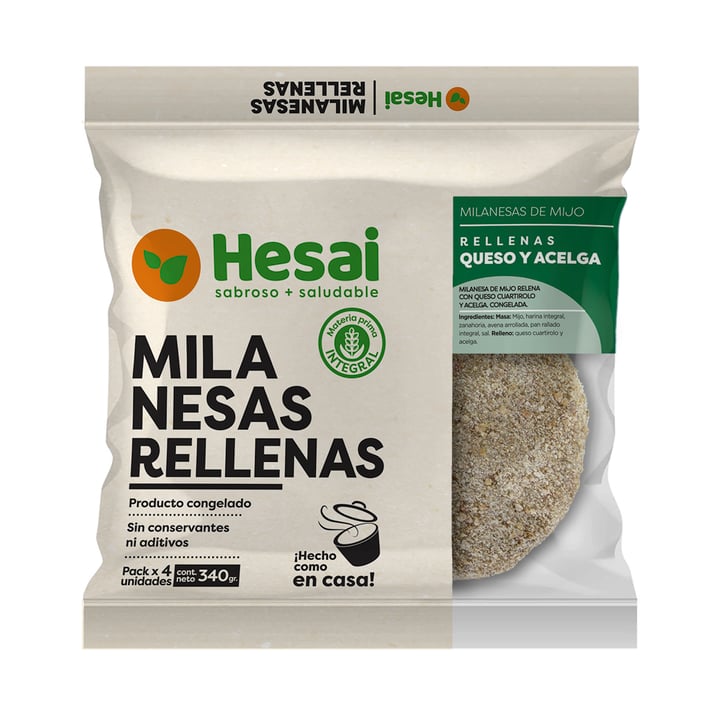 Milanesa rellena queso y espinaca