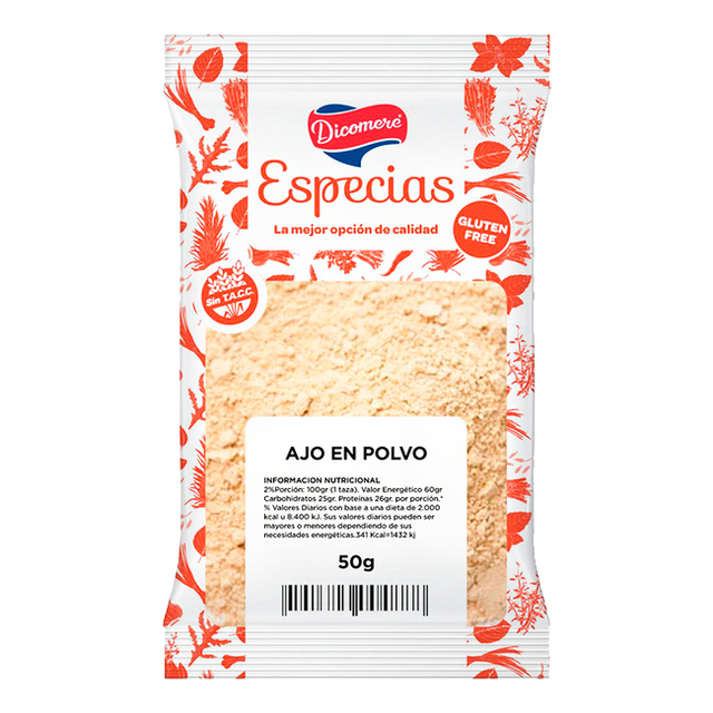 Ajo en polvo sin t.a.c.c