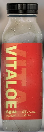 Agua de aloe vera natural sabor manzana