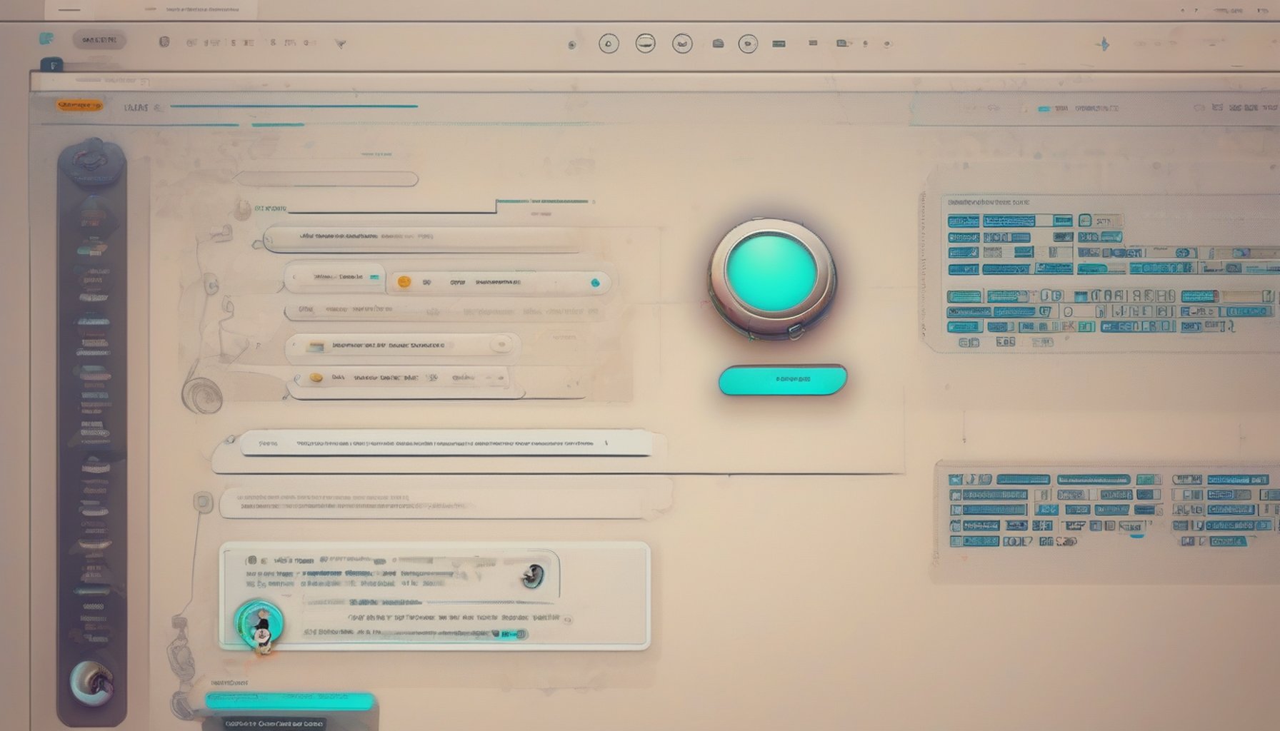 chatbot interface, computer screen, dim lighting
