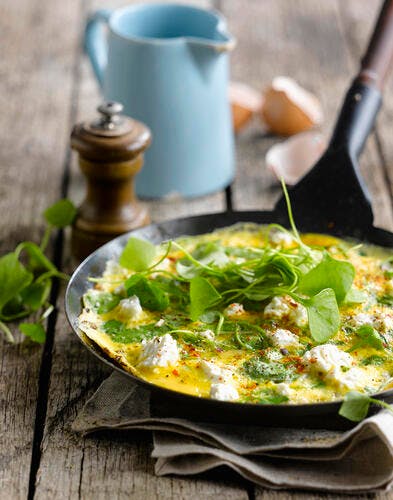 Recette - Omelette aux herbes et fromage