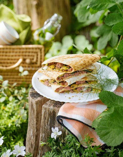 Recette - Quesadillas Courgette & Saucisse Fondantes