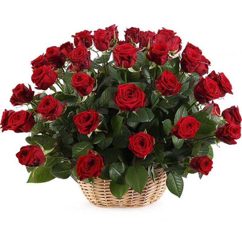 Blumenkorb '51 rote Rose' vershicken ab 264 € - Blumenversand ...
