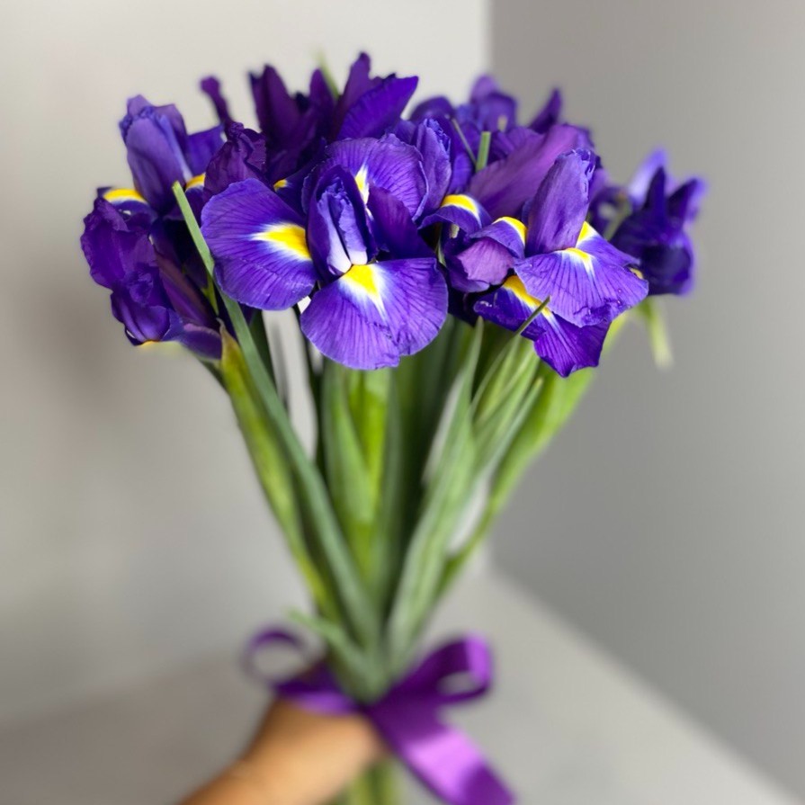 Bouquet of Irises with a Ribbon order and send for 26 with same day