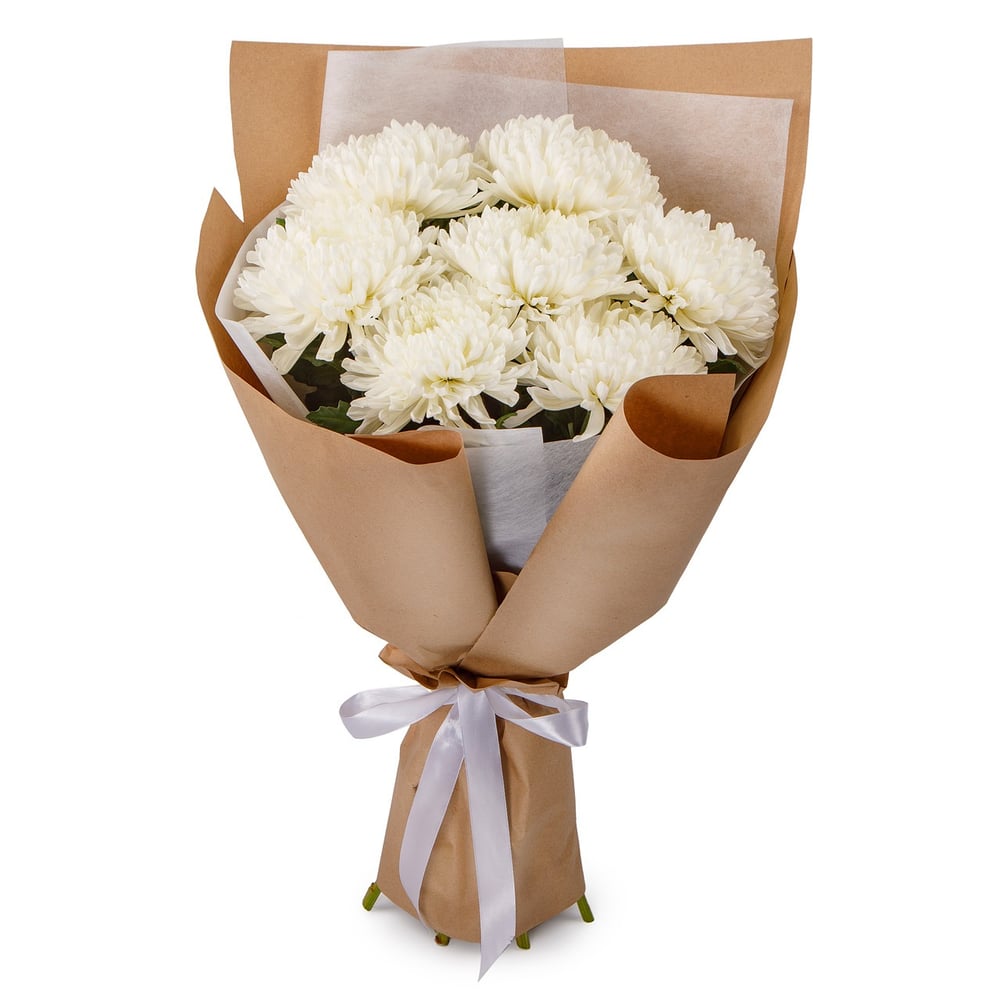 Bouquet of 7 white chrysanthemums Single