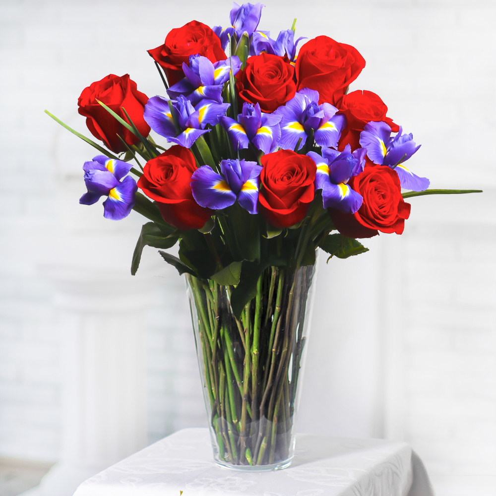 Bouquet 'Flower Fantasy Irises and Roses' Order Flower Bouquets Delivery