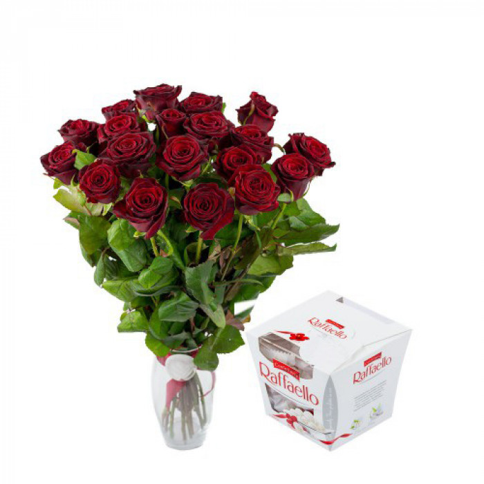 19 red roses and Raffaello Flowers | Flower Delivery