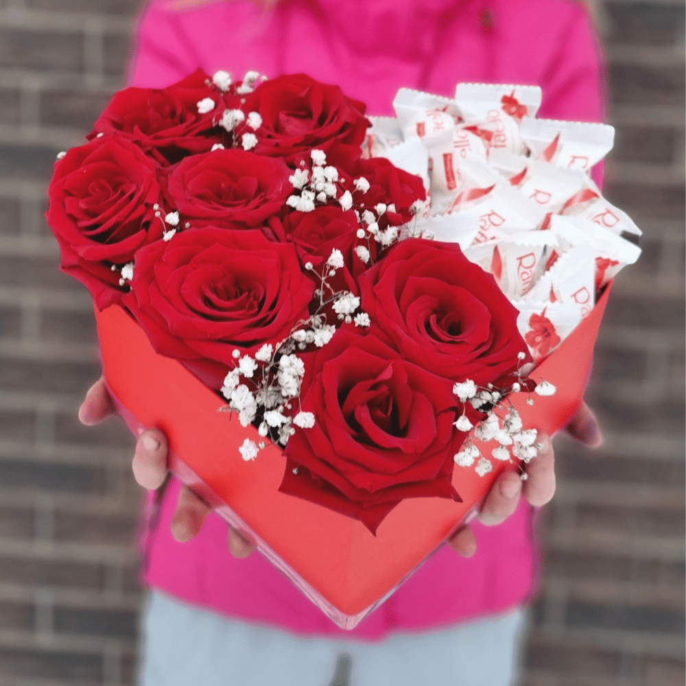 Composition of Roses and Raffaello Candies - order and send for 34 ...