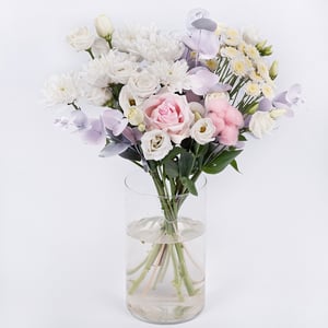 Букет «Бульвар цветов» из хризантем и роз