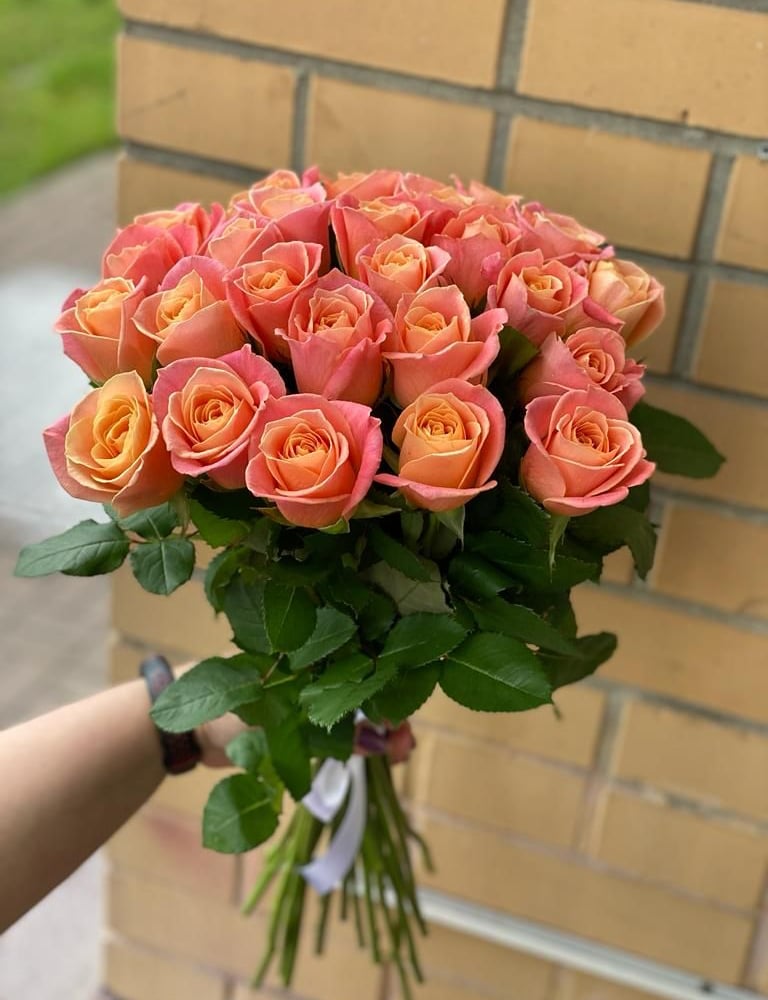 Bouquet 'Peach roses' Flowers | Flower Delivery