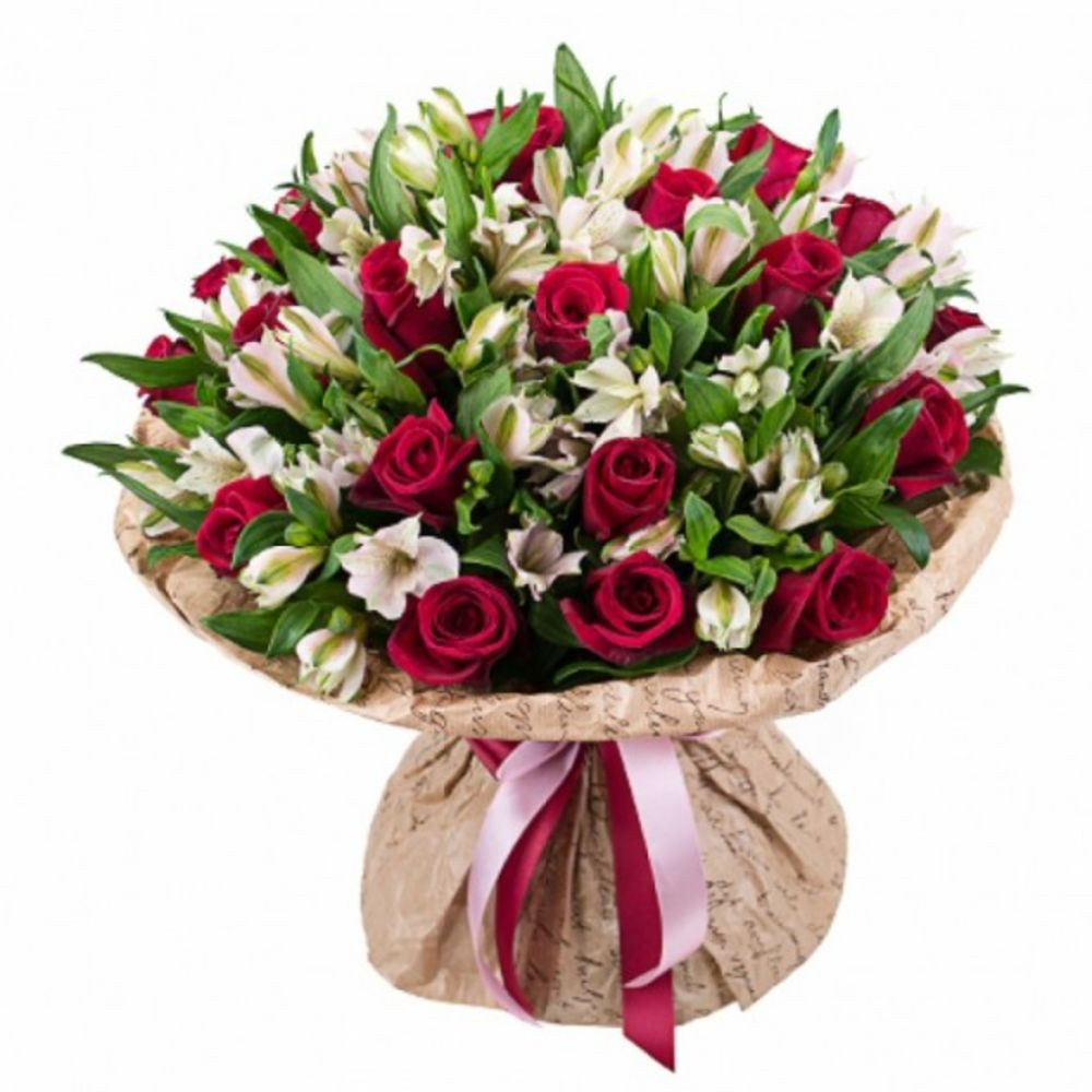 Bouquet of roses and alstroemerias Order Flower Bouquets Delivery