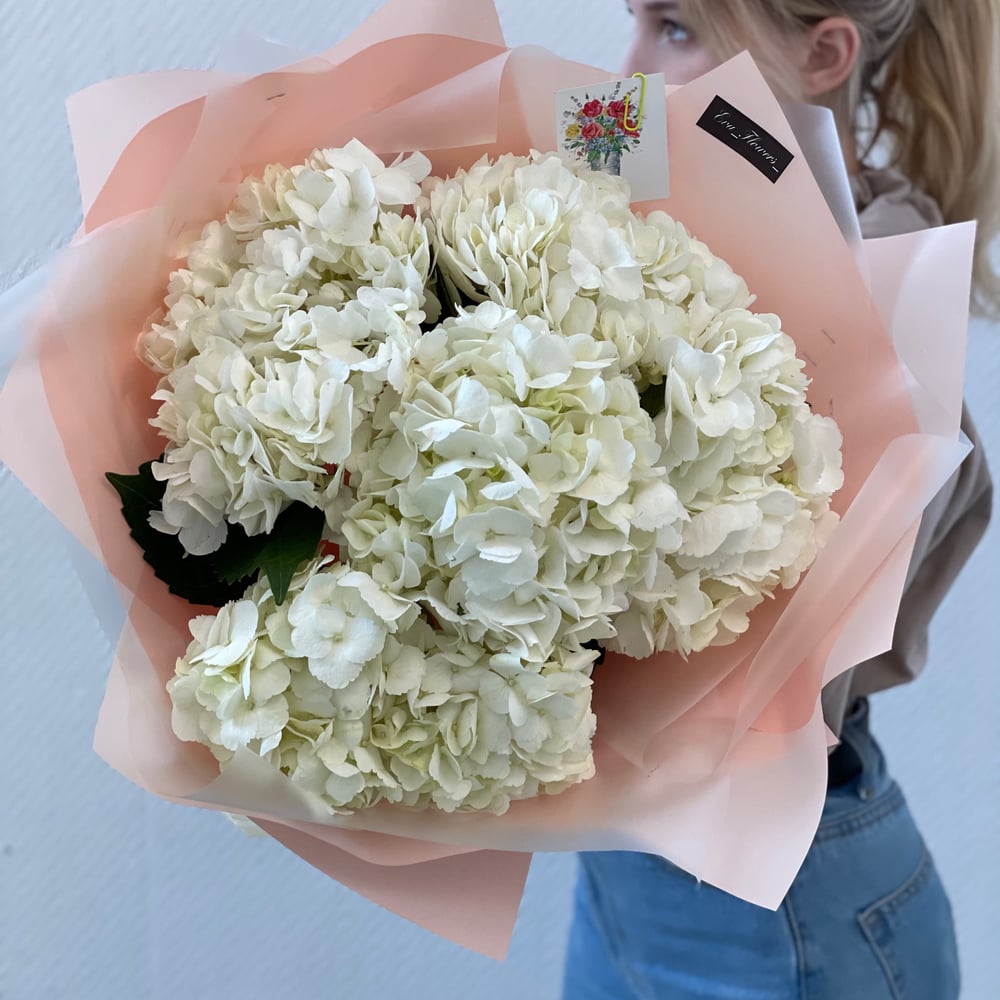  KaBloom PRIME NEXT DAY DELIVERY - Bouquet of Fresh 5 White  Hydrangeas, Flowers For Delivery Prime