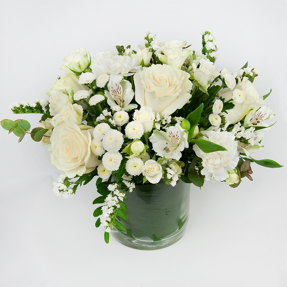 Sincere sympathy: roses and alstroemerias