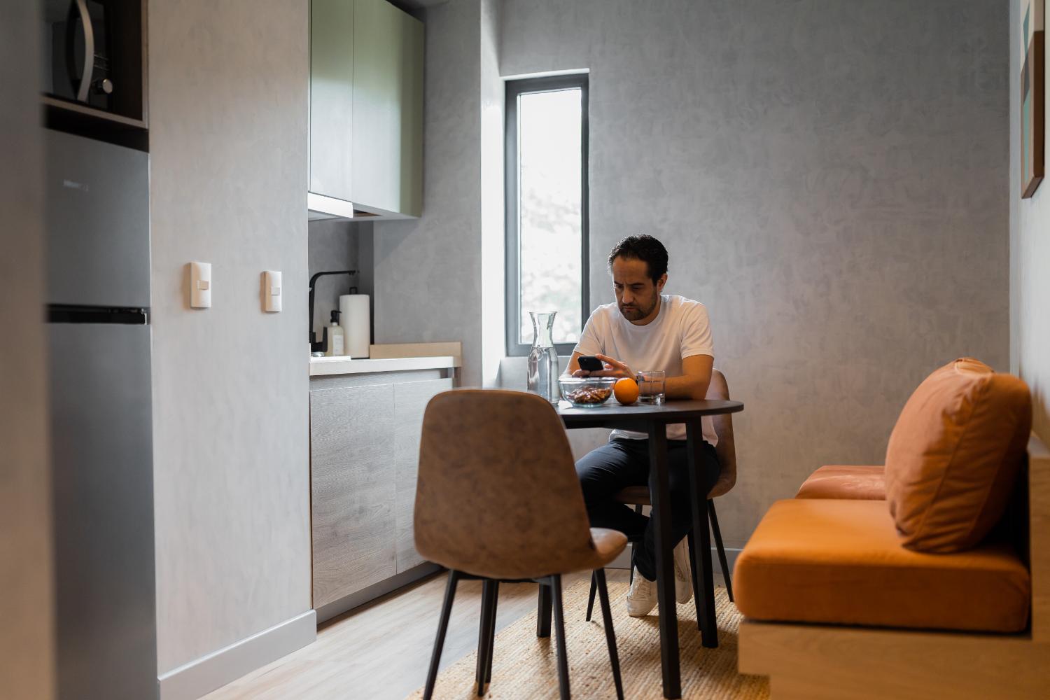 Shared kitchen and dining area