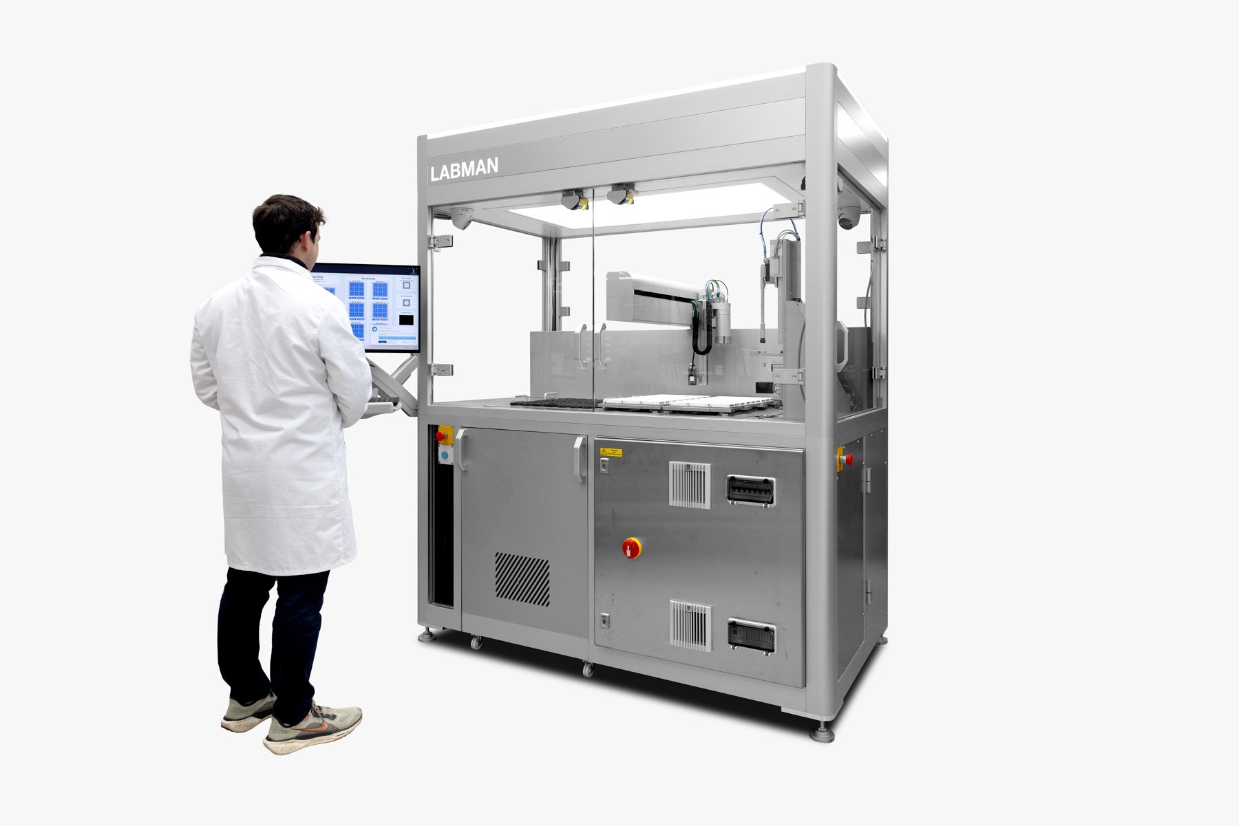 A standalone automated polymerisation system with a user at the screen