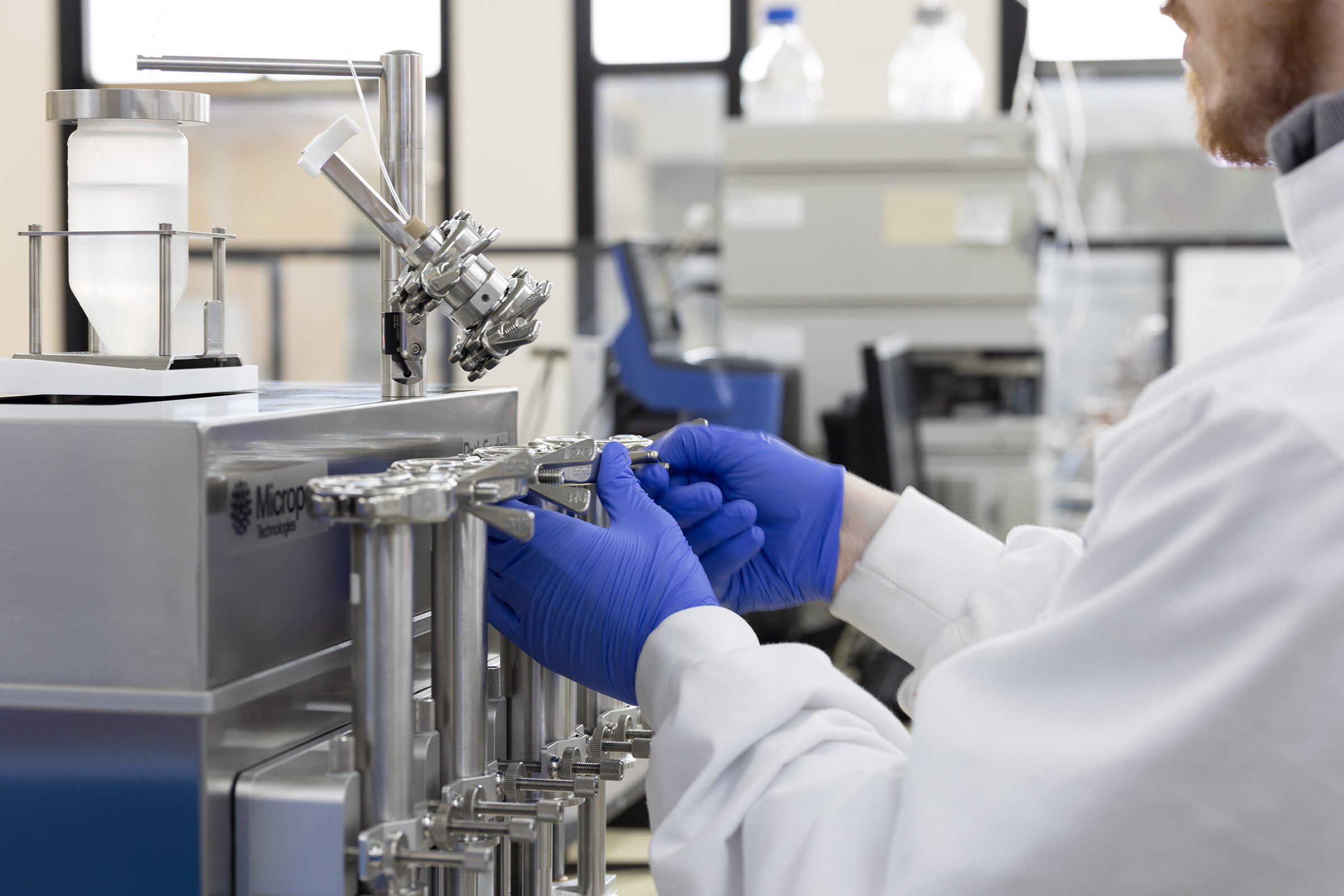 A Micropore team member adjusting the Pathfinder Pro