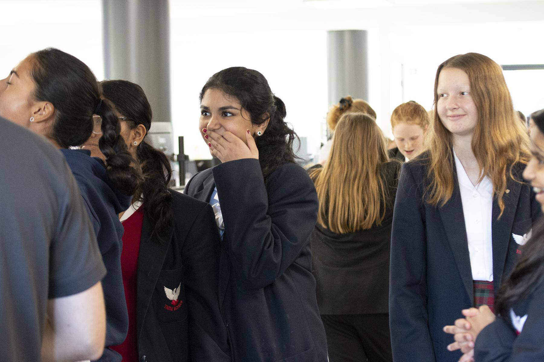 Female school students at Labman women in STEM event