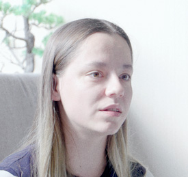 A headshot of a woman 