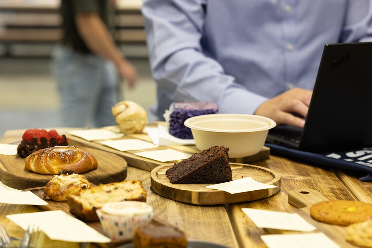Chocolate cake amongst the other bake off entries at Labman